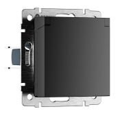 Штепсельная розетка встраиваемая WERKEL 16A 250V WL08-SKGSC-01-IP44 / W1171208  с/з, шторками и защитной крышкой  черный Штепсельная розетка встраиваемая WERKEL 16A 250V WL08-SKGSC-01-IP44 / W1171208  с/з, шторками и защитной крышкой  черный
